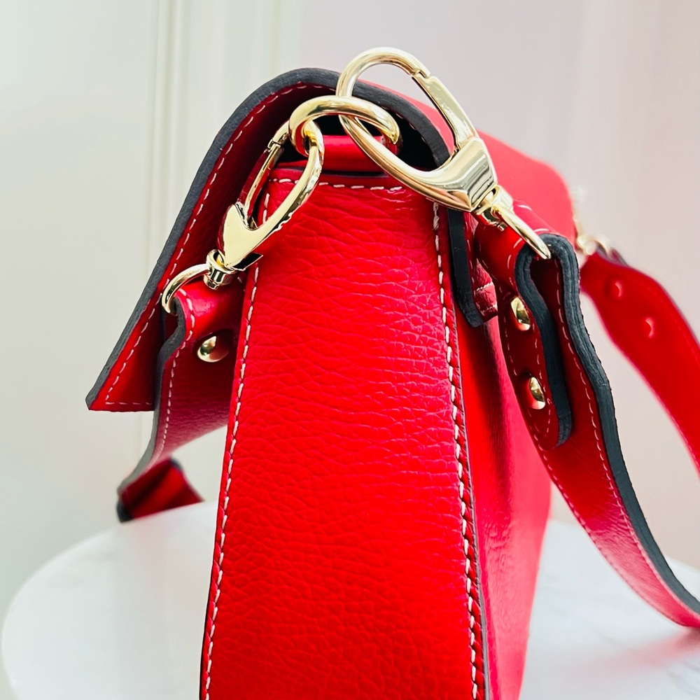 New Divina Firenze leather snake tab baguette crossbody - Picture 14 of 17